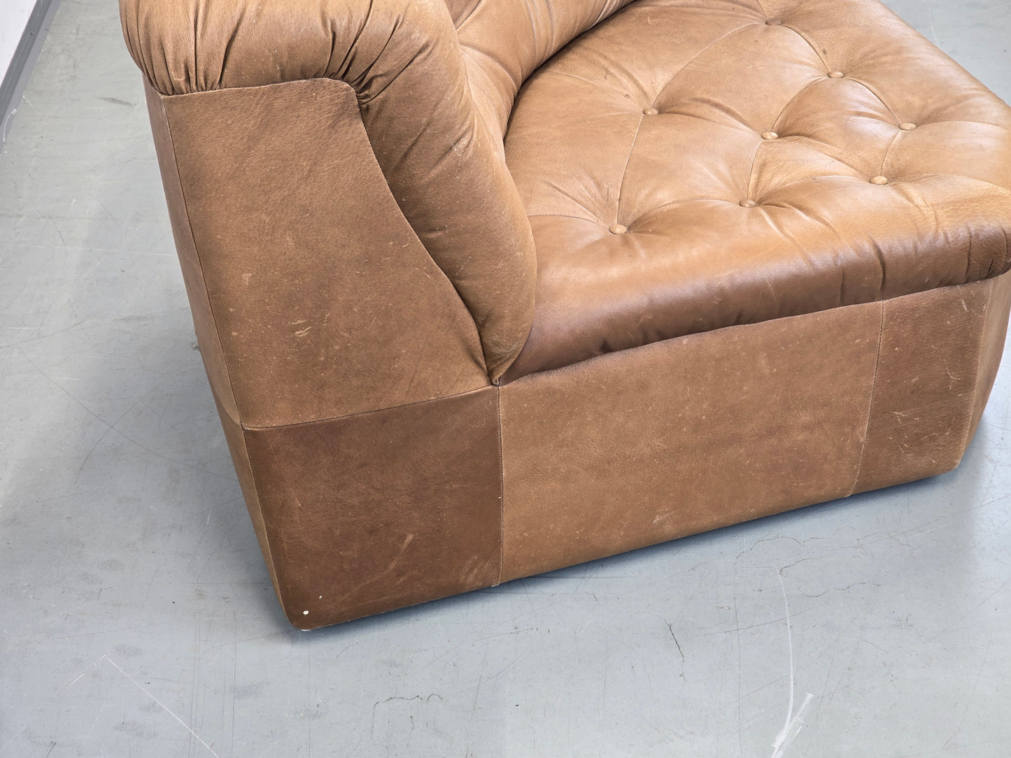 VINTAGE SESSEL Leder Braun Modul Sofa Eckelement 70er Design Lounge Sessel
