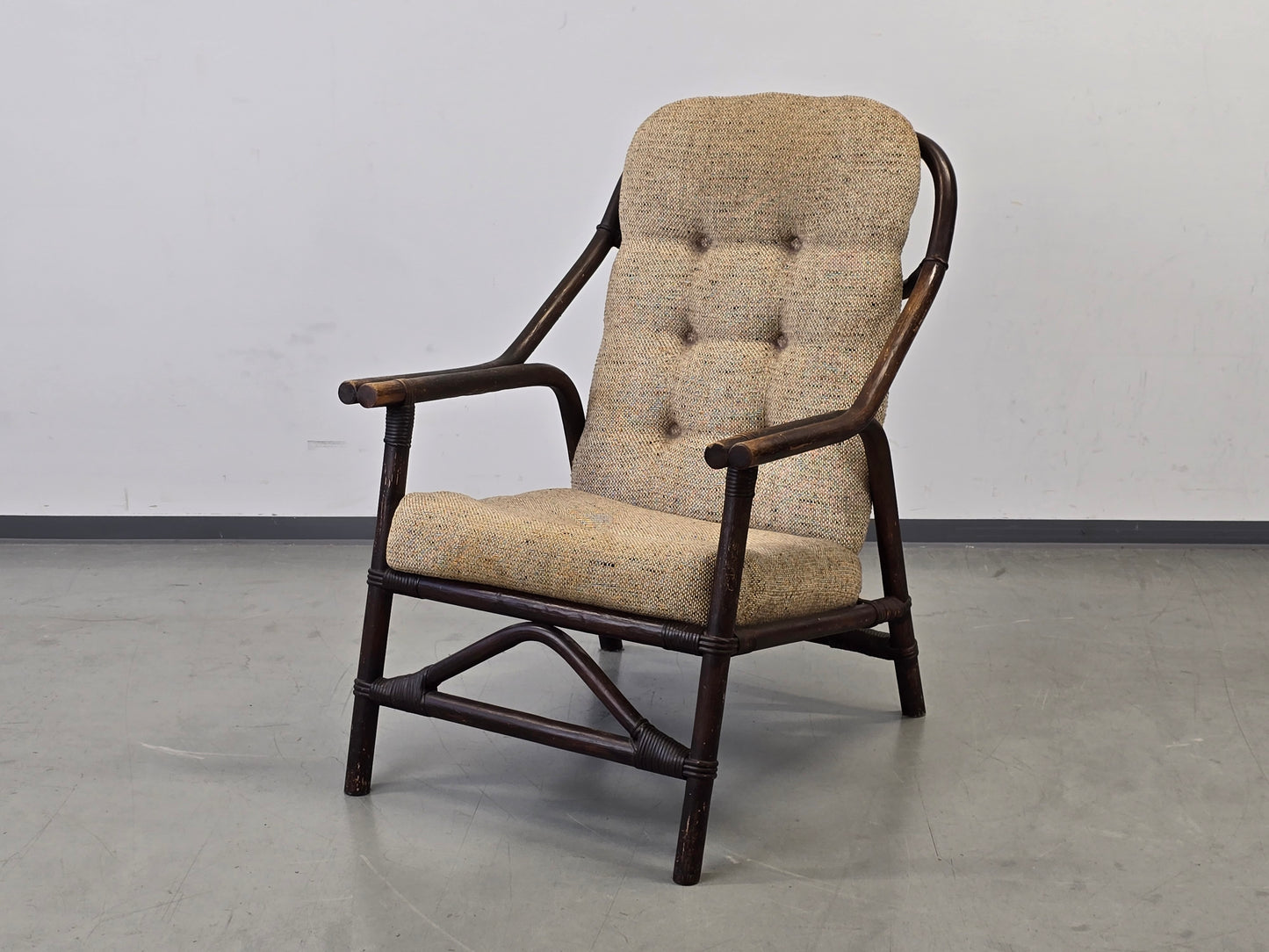 RATTAN SESSEL Vintage 60er Jahre Mid Century Bamboo Lounge Sessel Boho Loft