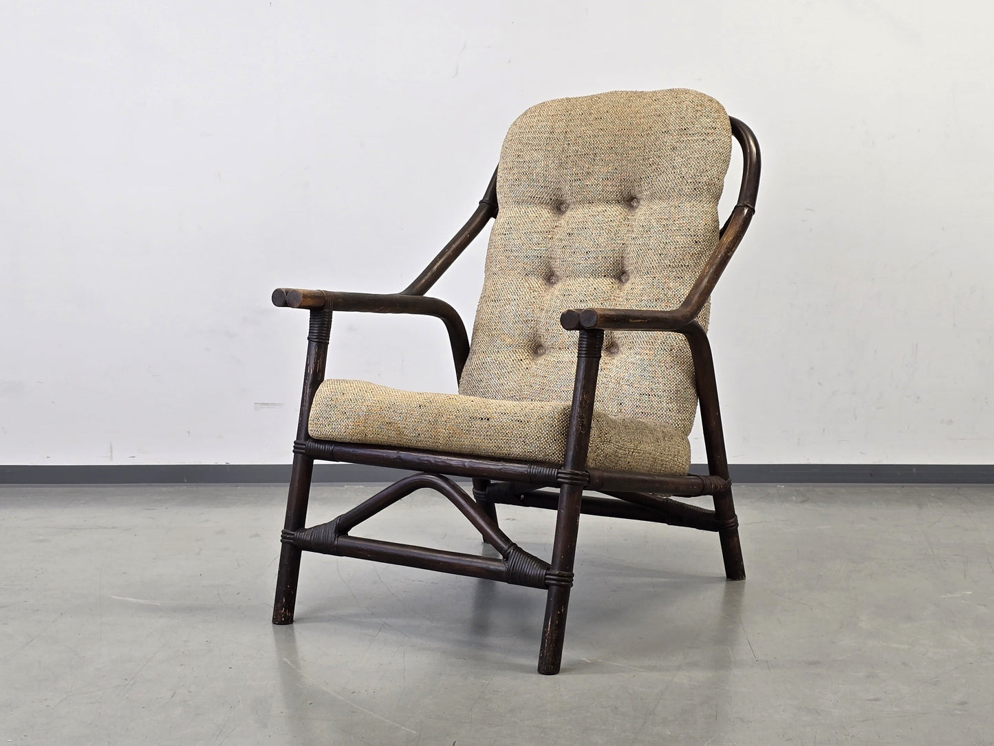 RATTAN SESSEL Vintage 60er Jahre Mid Century Bamboo Lounge Sessel Boho Loft