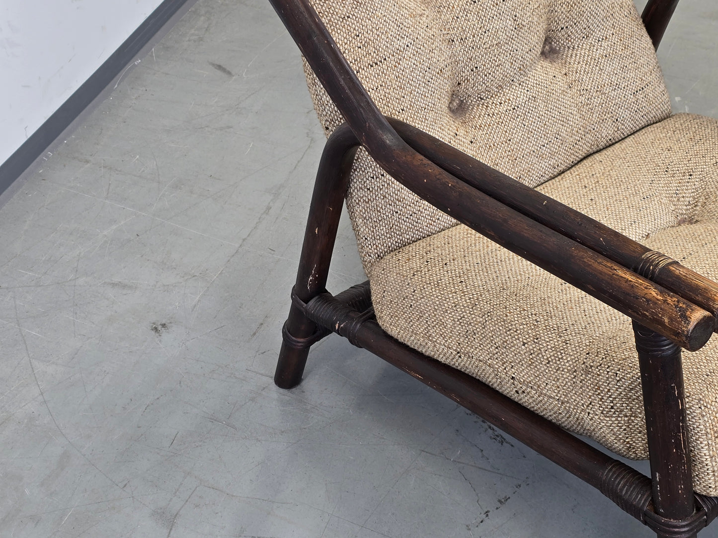 RATTAN SESSEL Vintage 60er Jahre Mid Century Bamboo Lounge Sessel Boho Loft