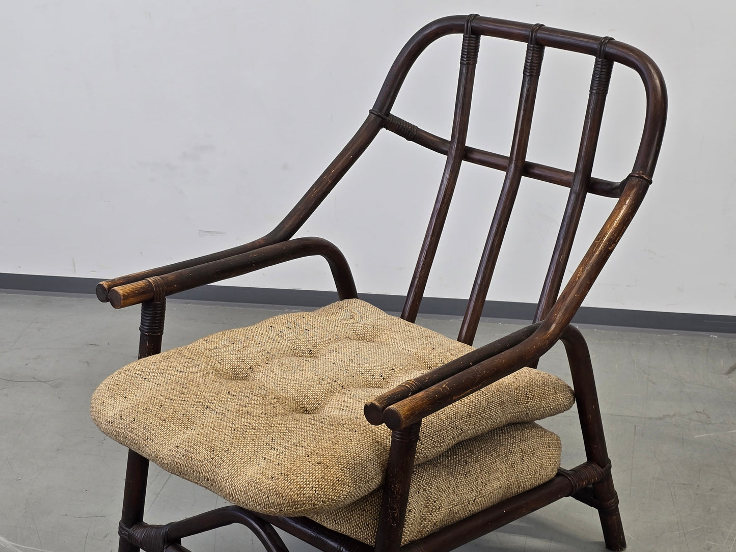 RATTAN SESSEL Vintage 60er Jahre Mid Century Bamboo Lounge Sessel Boho Loft