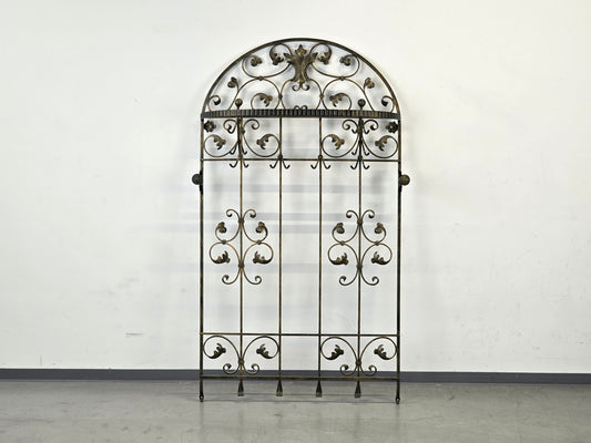 WANDGARDEROBE SCHMIEDEEISEN Garderobe Antik-Stil Metall Schwarz Gold Hutablage