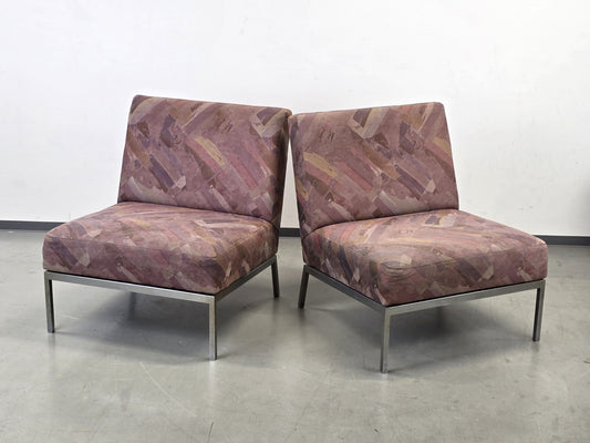 WALTER KNOLL Sessel Lounge Chair Postmodern 80er 90er Rolf Grunow Chrom Design Rarität