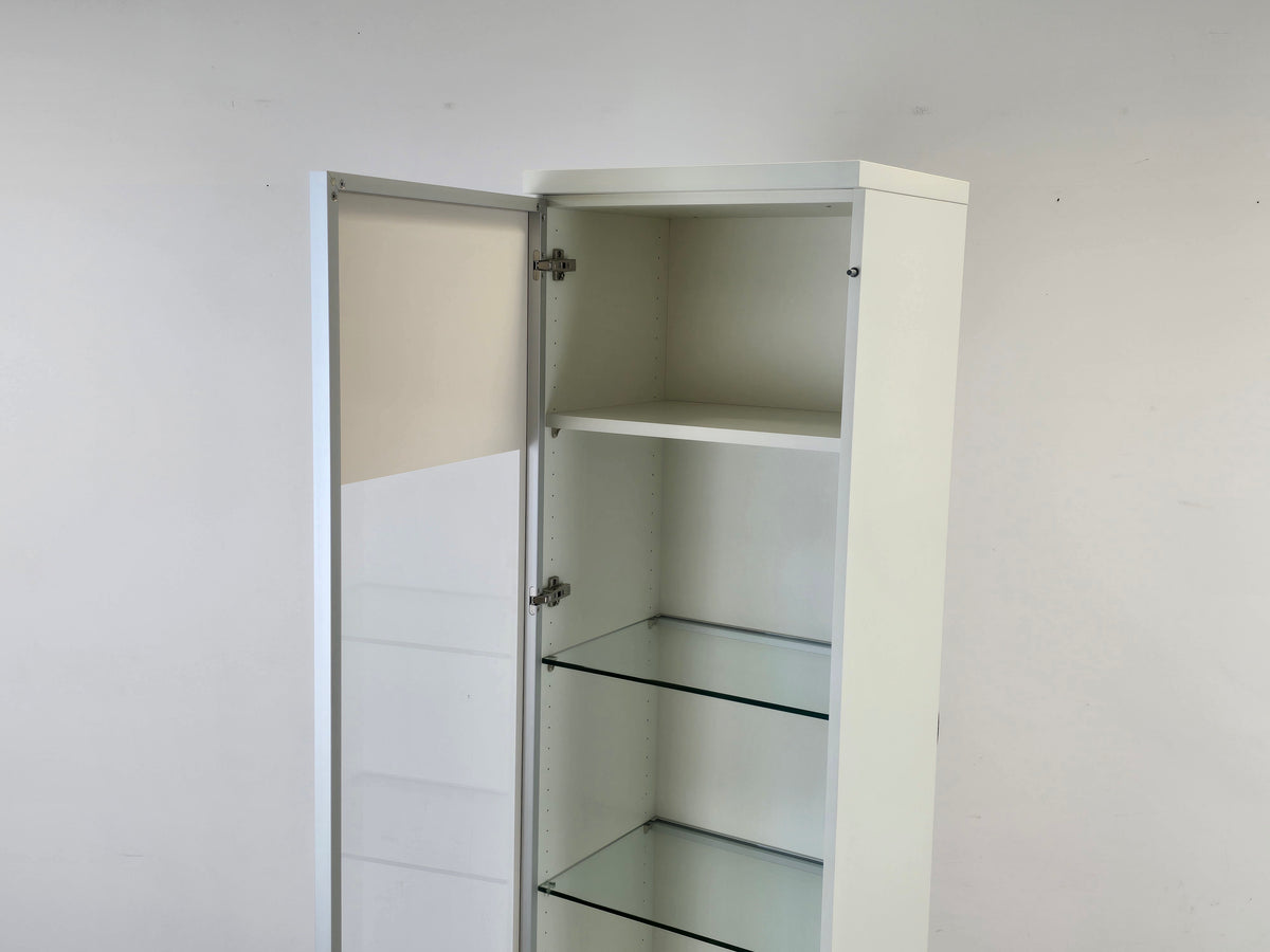 HÜLSTA VITRINE Weiß Glas Designer Schrank Modern Top Zustand Xelo Vitrinenschrank