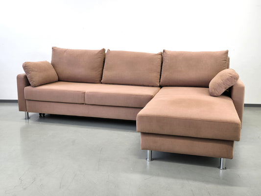 SCHLAFSOFA Eckcouch mit Bettkasten Recamiere Bett Sofa Couch Gästebett-Funktion