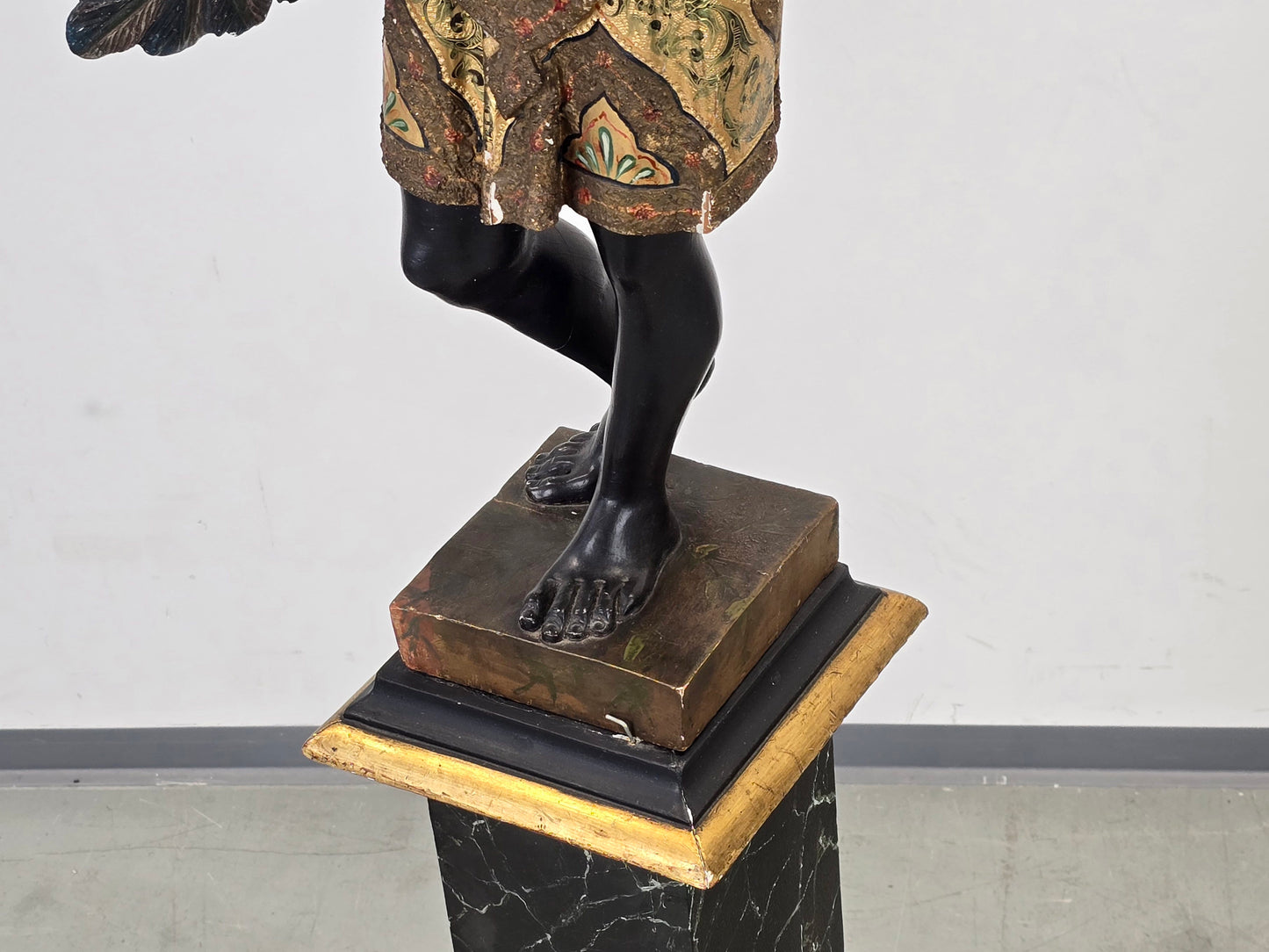 VENEZIANISCHER BLACKAMOOR Stehlampe Fackelträger Kandelaber Skulptur Antik Kristall