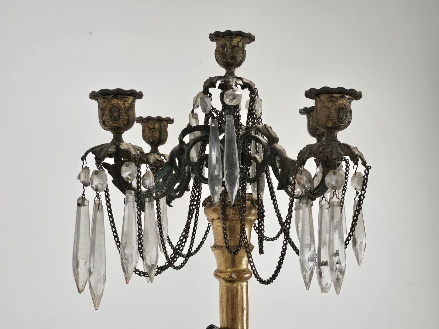 VENEZIANISCHER BLACKAMOOR Stehlampe Fackelträger Kandelaber Skulptur Antik Kristall