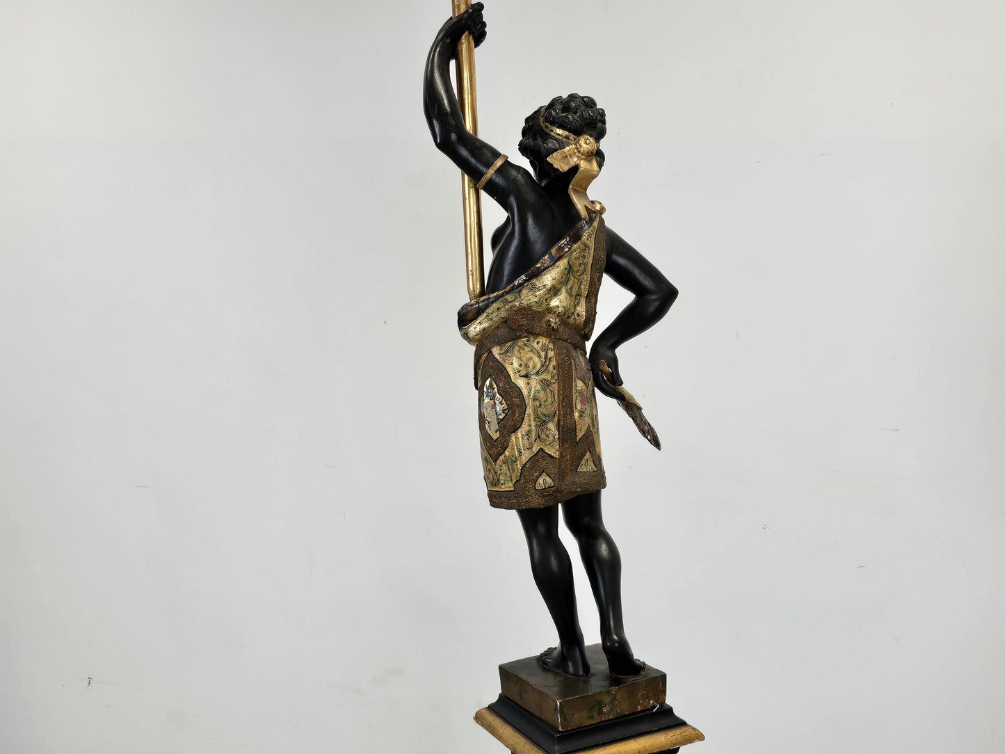 VENEZIANISCHER BLACKAMOOR Stehlampe Fackelträger Kandelaber Skulptur Antik Kristall