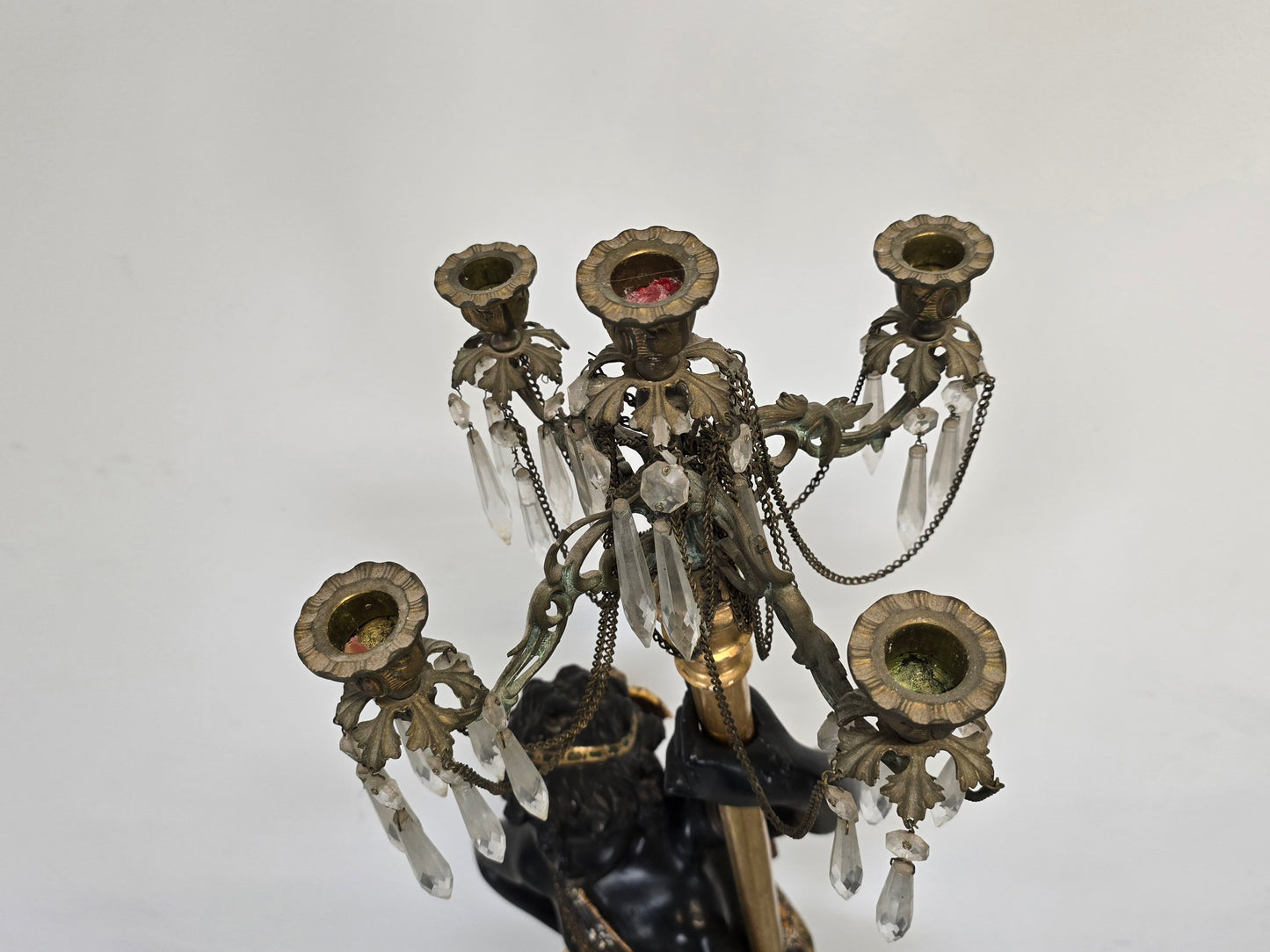 VENEZIANISCHER BLACKAMOOR Stehlampe Fackelträger Kandelaber Skulptur Antik Kristall