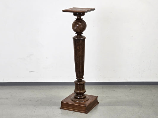 ANTIQUE BLUMENSÄULE Säule Podest Holz Kanneliert Skulpturenständer Vintage