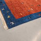 INDO GABBEH Teppich Handgeknüpft 180x114 Wolle Blau Rot Orientteppich