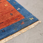 INDO GABBEH Teppich Handgeknüpft 180x114 Wolle Blau Rot Orientteppich