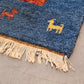 INDO GABBEH Teppich Handgeknüpft 180x114 Wolle Blau Rot Orientteppich
