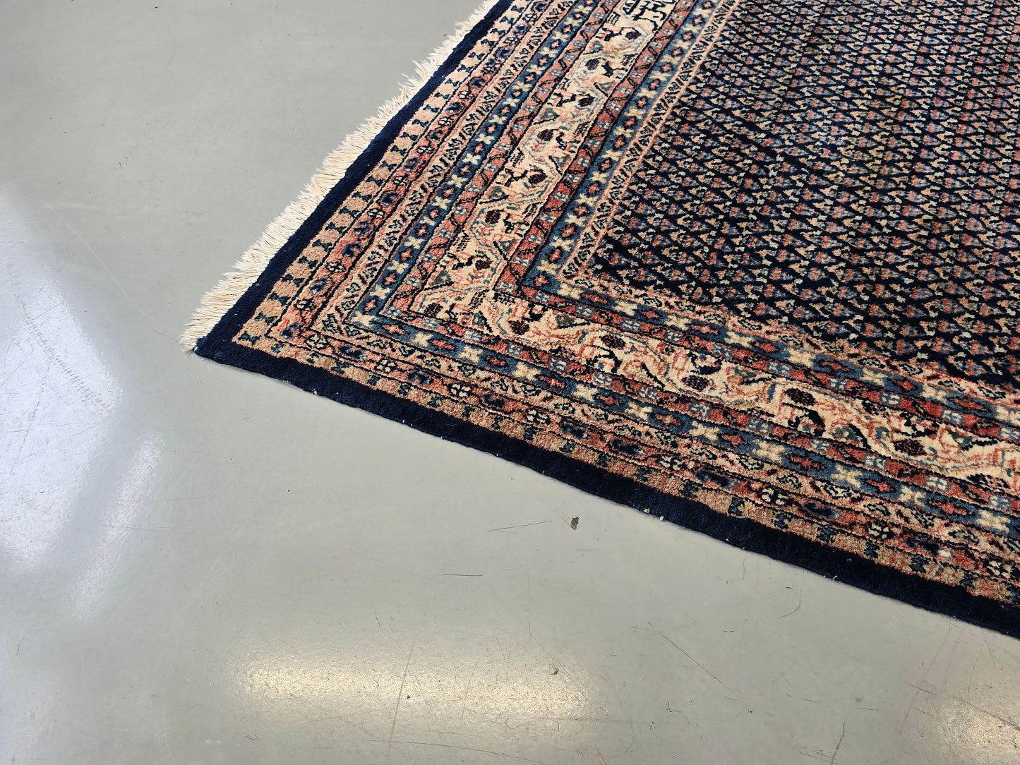SAROUK MIR ORIENTTEPPICH Handgeknüpft 268x177 Perserteppich Wolle Blau Vintage