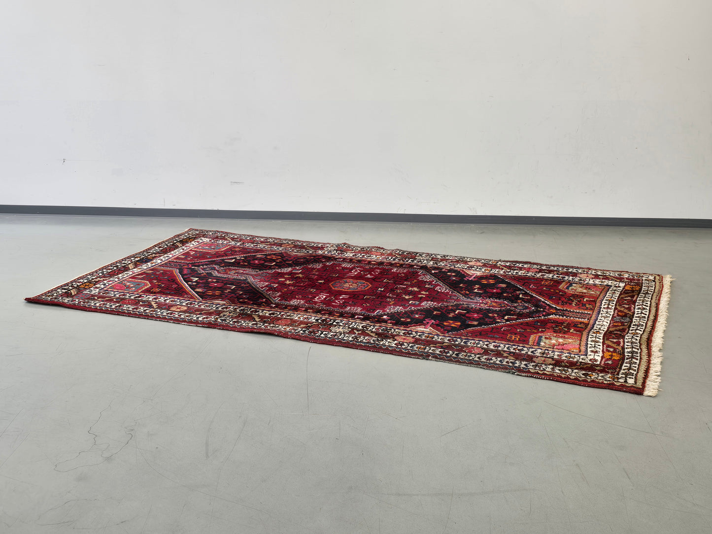 PERSISCHER HAMADAN Teppich 225x128 Vintage Orientteppich Wolle