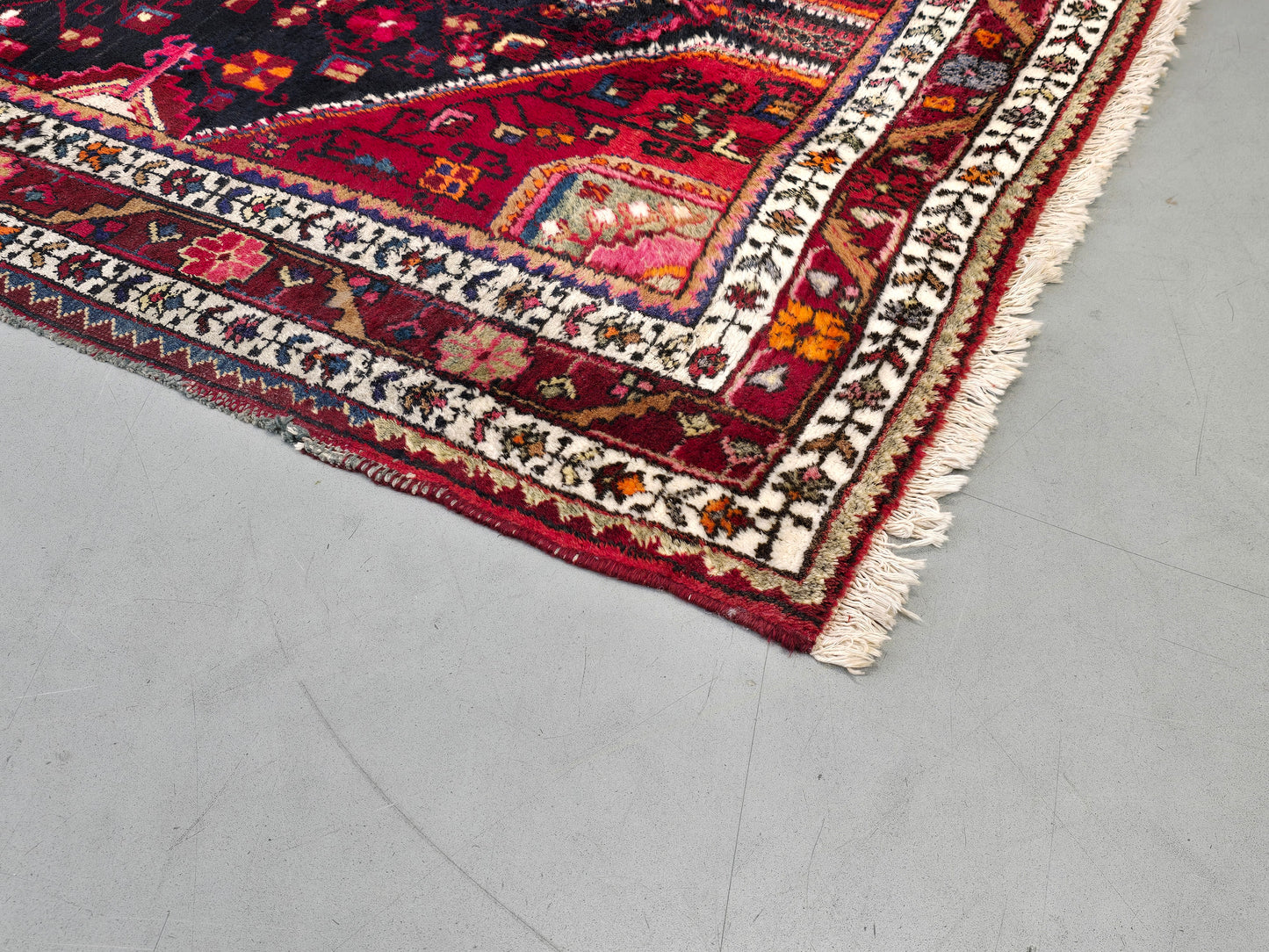 PERSISCHER HAMADAN Teppich 225x128 Vintage Orientteppich Wolle