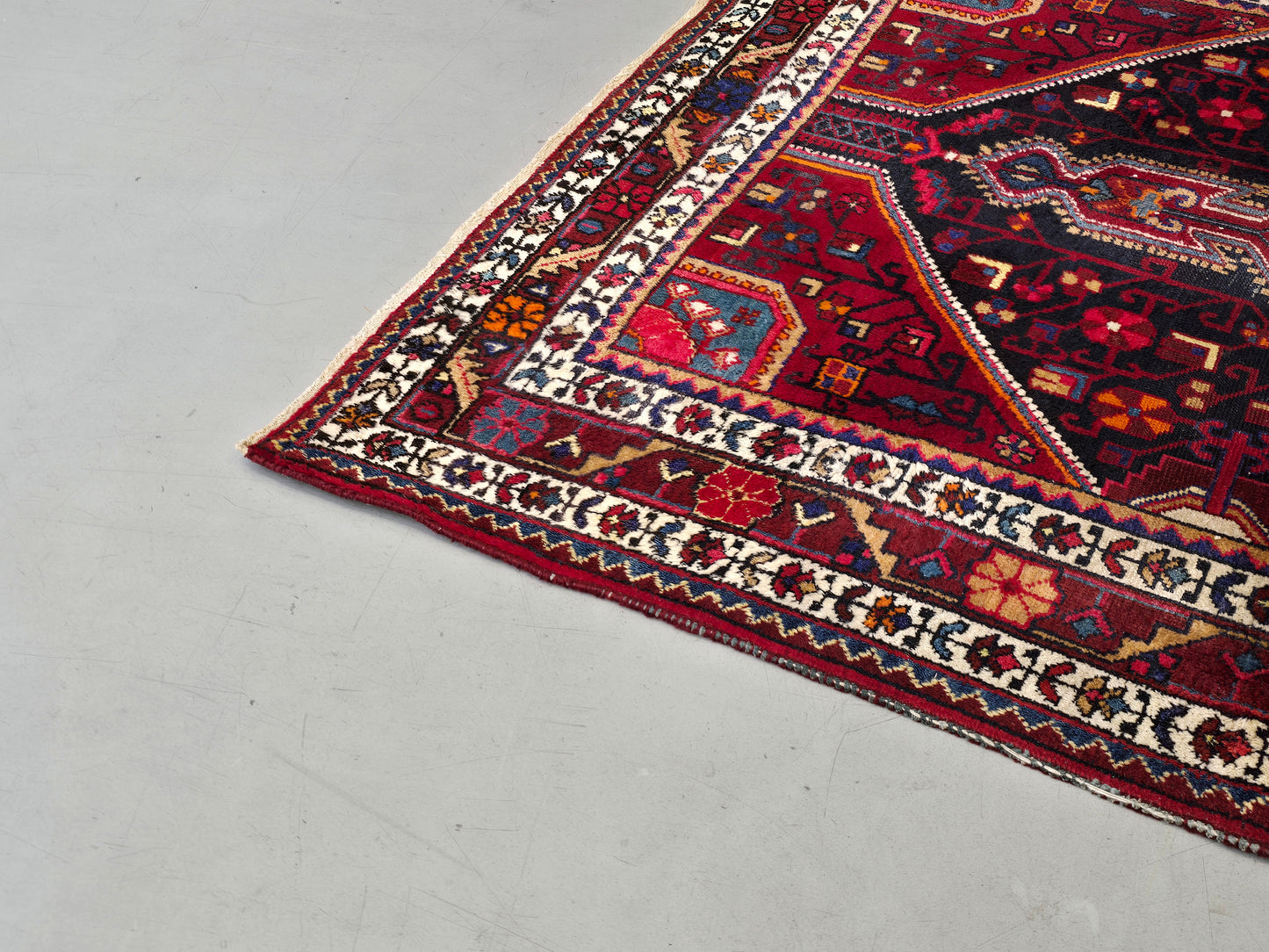 PERSISCHER HAMADAN Teppich 225x128 Vintage Orientteppich Wolle