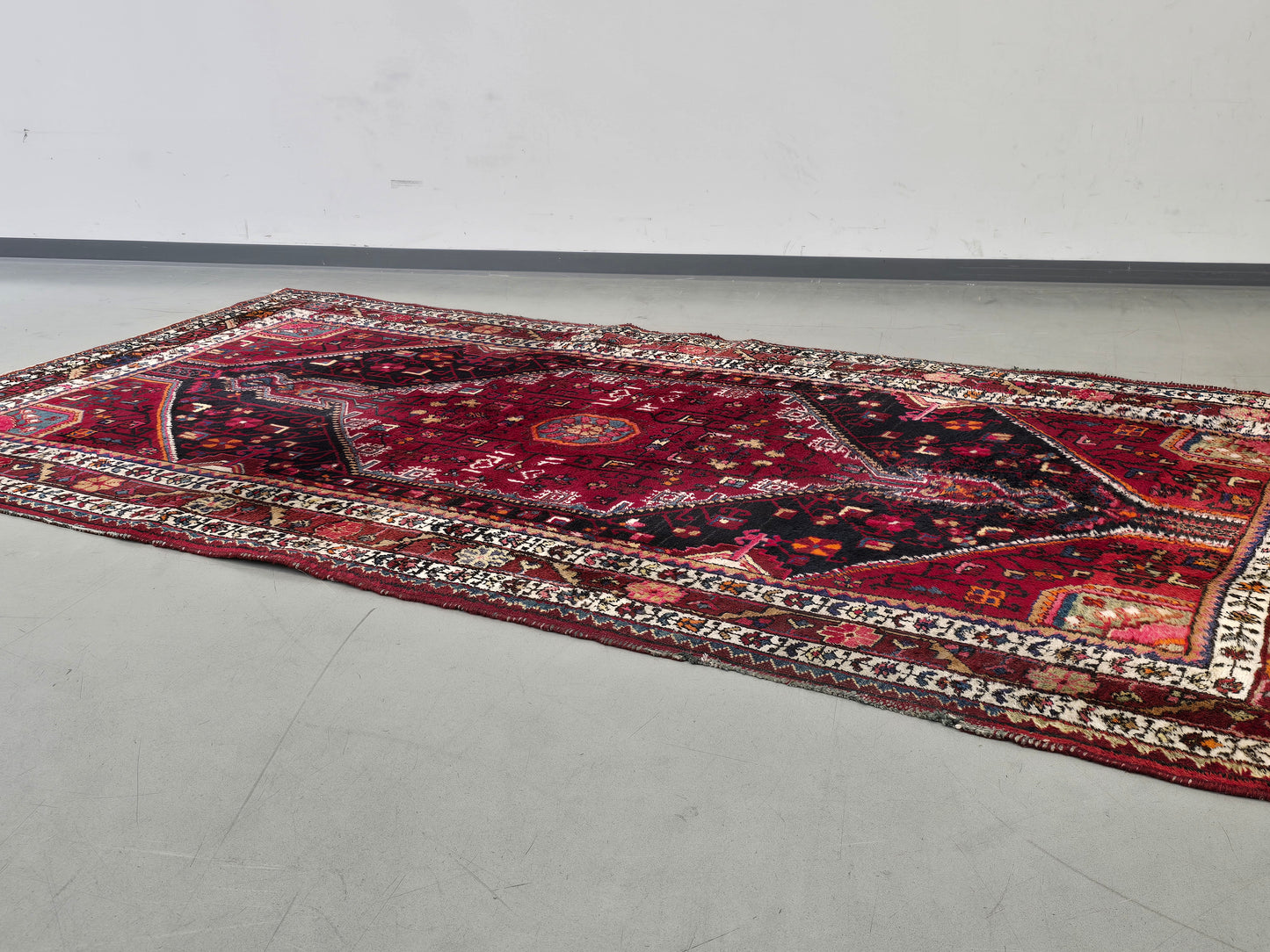 PERSISCHER HAMADAN Teppich 225x128 Vintage Orientteppich Wolle