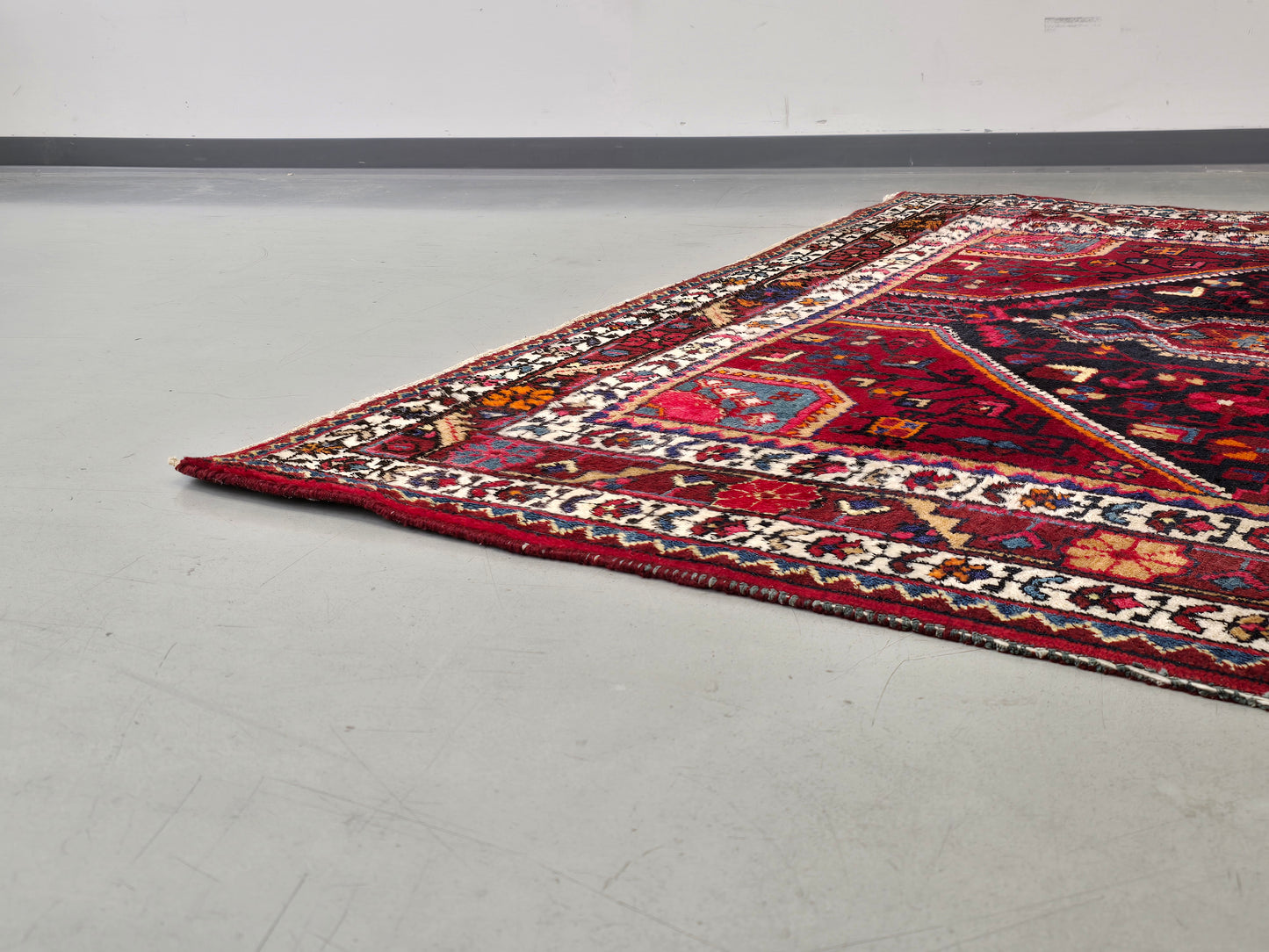 PERSISCHER HAMADAN Teppich 225x128 Vintage Orientteppich Wolle