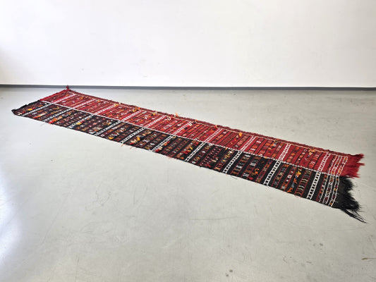 KILIM LÄUFER Jajim Schahsavan Vintage Kelim Teppich Antik Persisch 390x85 CH6