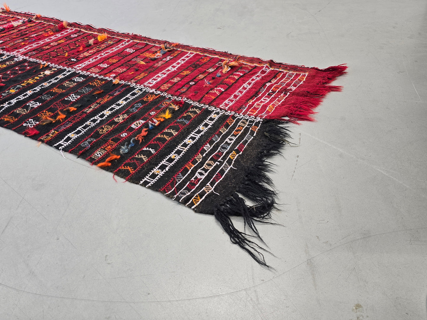 KILIM LÄUFER Jajim Schahsavan Vintage Kelim Teppich Antik Persisch 390x85 CH6