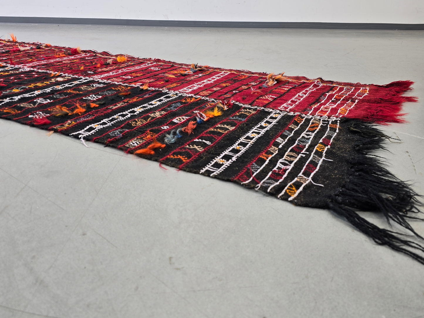 KILIM LÄUFER Jajim Schahsavan Vintage Kelim Teppich Antik Persisch 390x85 CH6