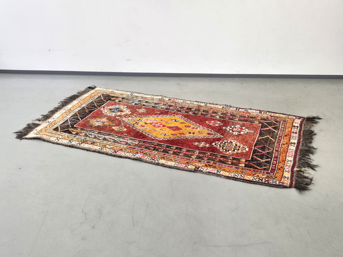 BERBER TEPPICH Marokko Vintage Mid Century Boho Wolle Kelim 60s 70s