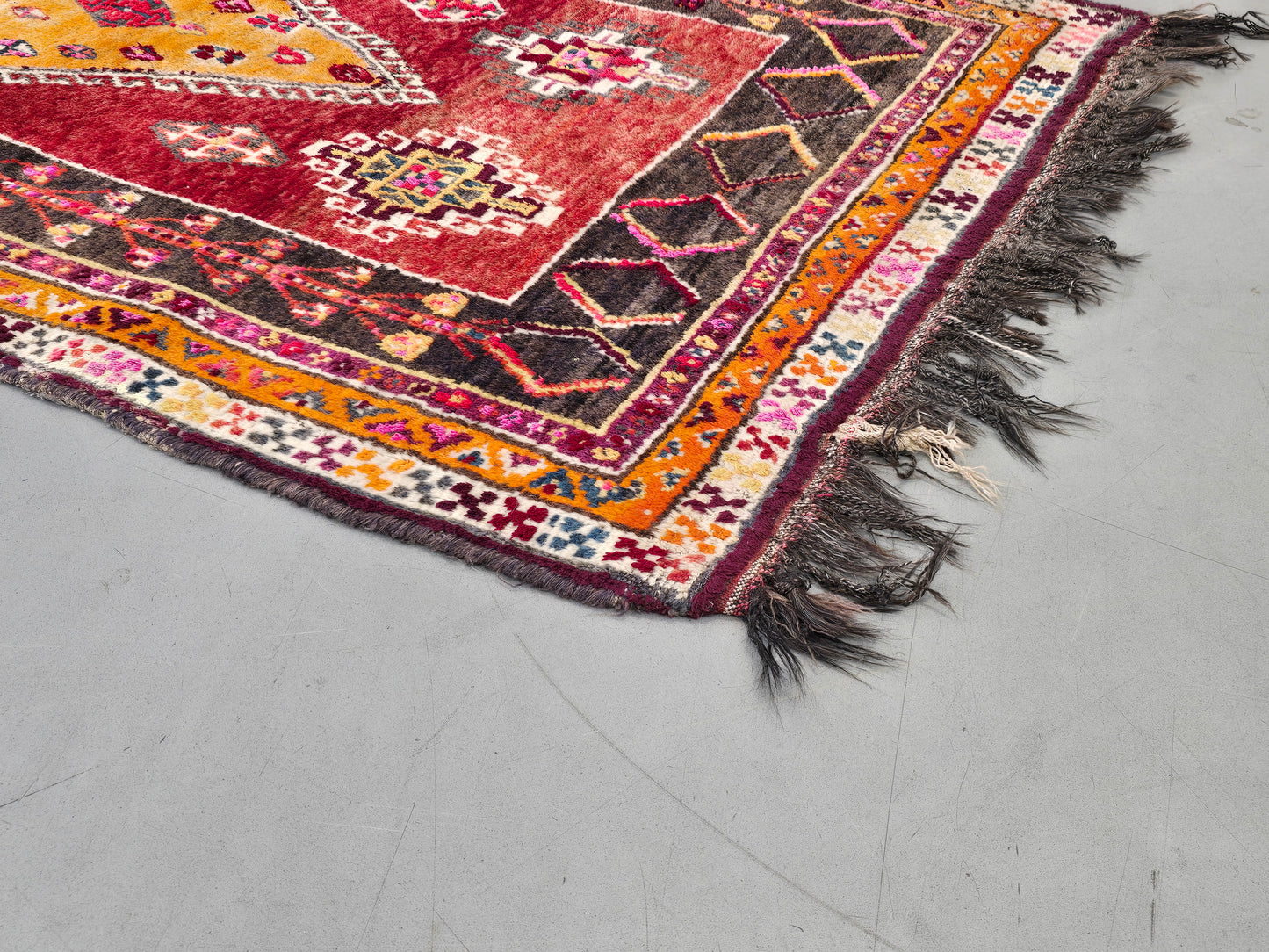 BERBER TEPPICH Marokko Vintage Mid Century Boho Wolle Kelim 60s 70s