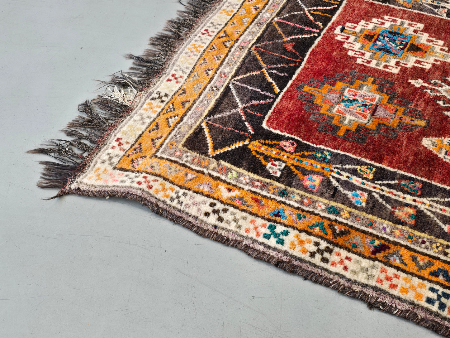 BERBER TEPPICH Marokko Vintage Mid Century Boho Wolle Kelim 60s 70s