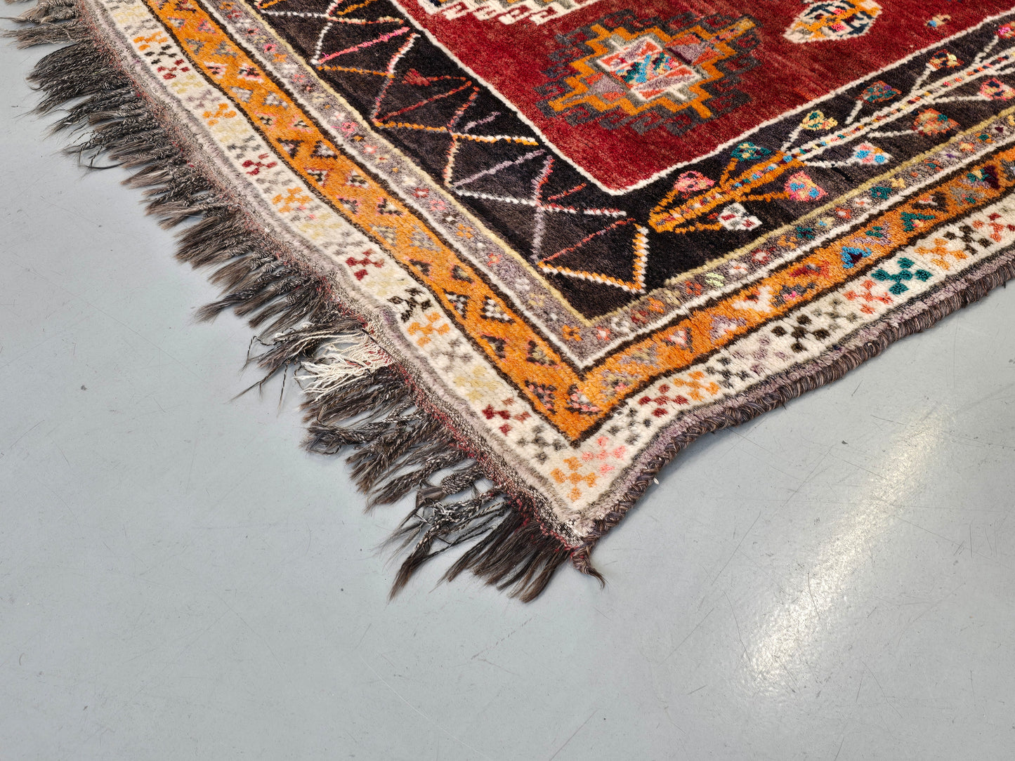 BERBER TEPPICH Marokko Vintage Mid Century Boho Wolle Kelim 60s 70s