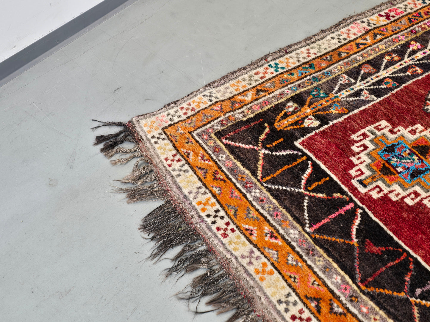 BERBER TEPPICH Marokko Vintage Mid Century Boho Wolle Kelim 60s 70s