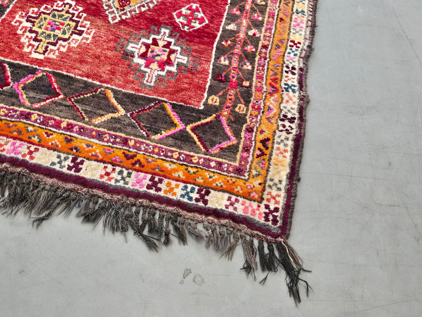 BERBER TEPPICH Marokko Vintage Mid Century Boho Wolle Kelim 60s 70s