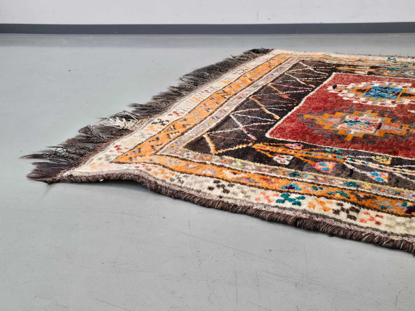 BERBER TEPPICH Marokko Vintage Mid Century Boho Wolle Kelim 60s 70s