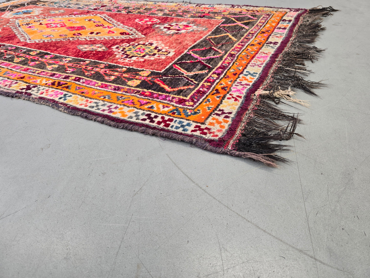 BERBER TEPPICH Marokko Vintage Mid Century Boho Wolle Kelim 60s 70s