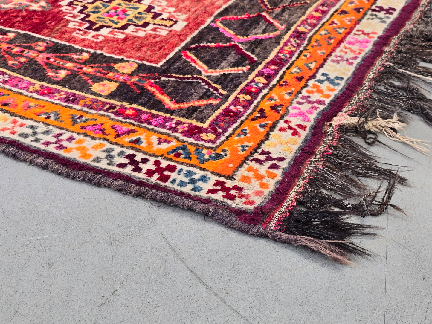 BERBER TEPPICH Marokko Vintage Mid Century Boho Wolle Kelim 60s 70s