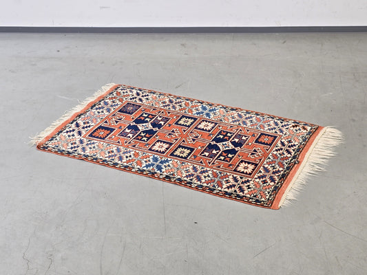 VINTAGE TEPPICH Läufer Orient Boho Mid-Century Wolle Kaukasisch Retro 60er