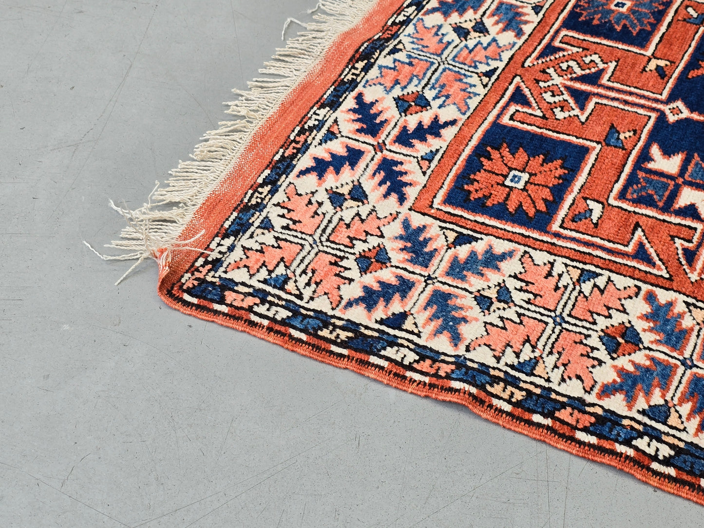 VINTAGE TEPPICH Läufer Orient Boho Mid-Century Wolle Kaukasisch Retro 60er