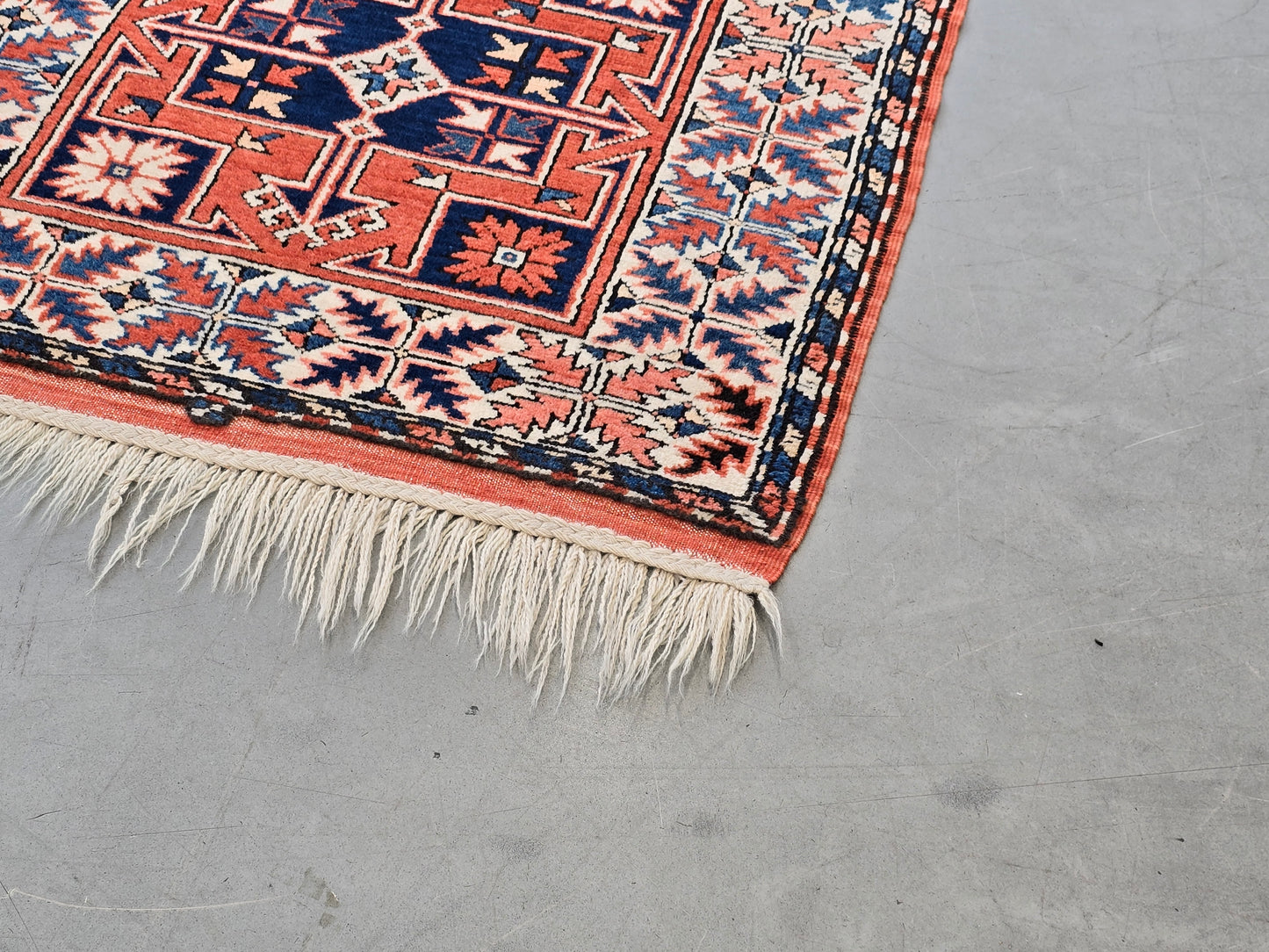 VINTAGE TEPPICH Läufer Orient Boho Mid-Century Wolle Kaukasisch Retro 60er
