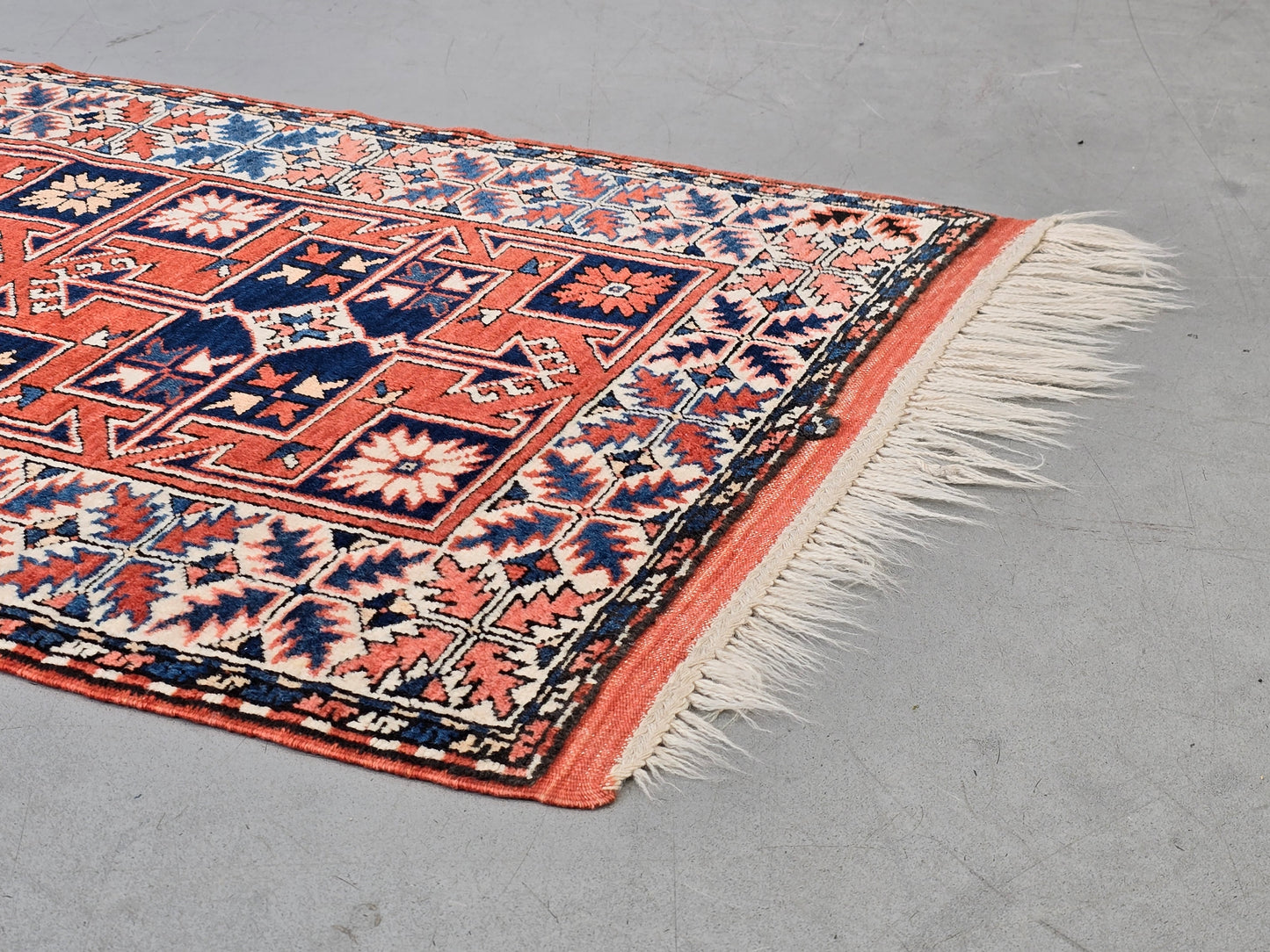 VINTAGE TEPPICH Läufer Orient Boho Mid-Century Wolle Kaukasisch Retro 60er