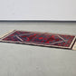 VINTAGE TEPPICH Läufer Wolle 130x79 Türkei Boho Mid Century Rot Blau