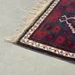 VINTAGE TEPPICH Läufer Wolle 130x79 Türkei Boho Mid Century Rot Blau