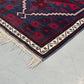 VINTAGE TEPPICH Läufer Wolle 130x79 Türkei Boho Mid Century Rot Blau