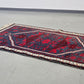 VINTAGE TEPPICH Läufer Wolle 130x79 Türkei Boho Mid Century Rot Blau
