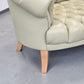 CHESTERFIELD SOFA Leder Salbei Vintage Design Couch Retro Mid Century 60s 70s