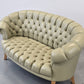 CHESTERFIELD SOFA Leder Salbei Vintage Design Couch Retro Mid Century 60s 70s