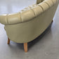 CHESTERFIELD SOFA Leder Salbei Vintage Design Couch Retro Mid Century 60s 70s
