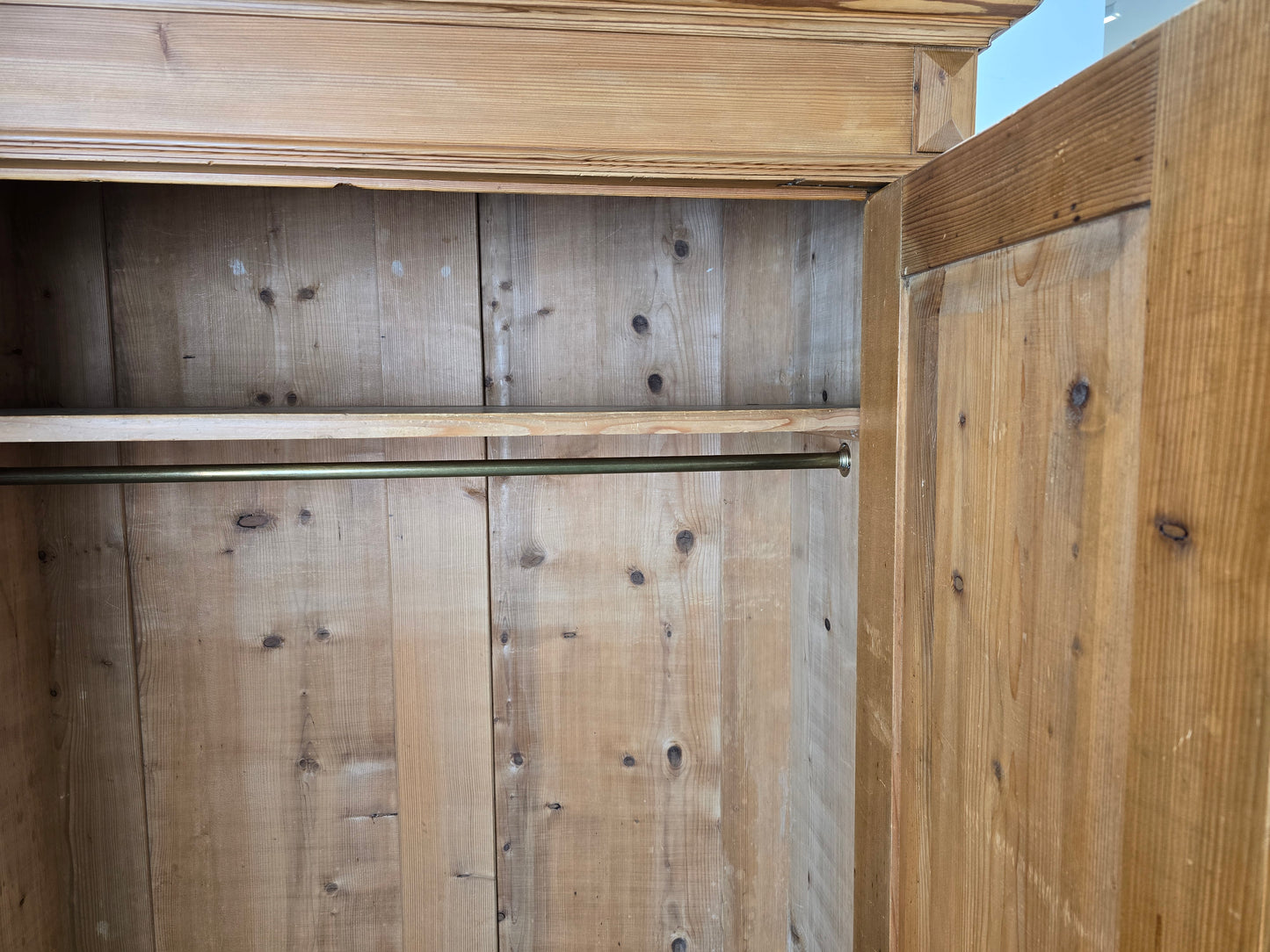 ANTIKER KLEIDERSCHRANK Gründerzeit Schrank massiv Weichholz Landhaus Vintage