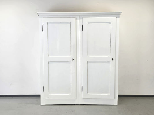ANTIQUER SCHRANK Antik weiß Landhaus Biedermeier Weichholz Dielenschrank Shabby