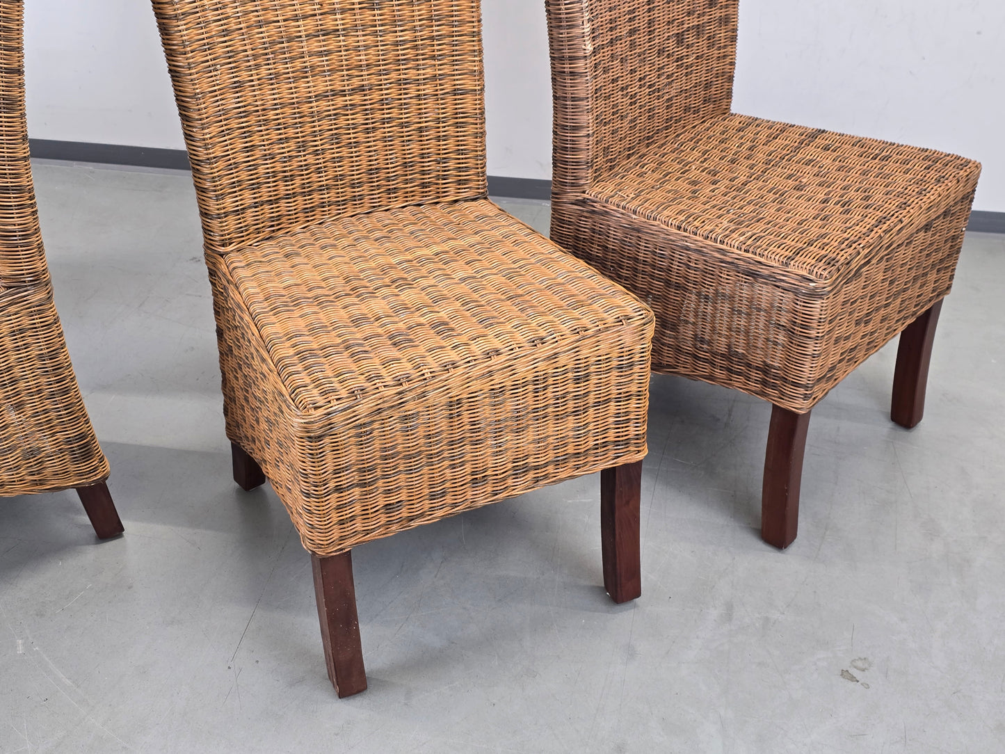 RATTAN STUHL Hochlehner Vintage Esszimmerstuhl Flechtstuhl Highback ARM