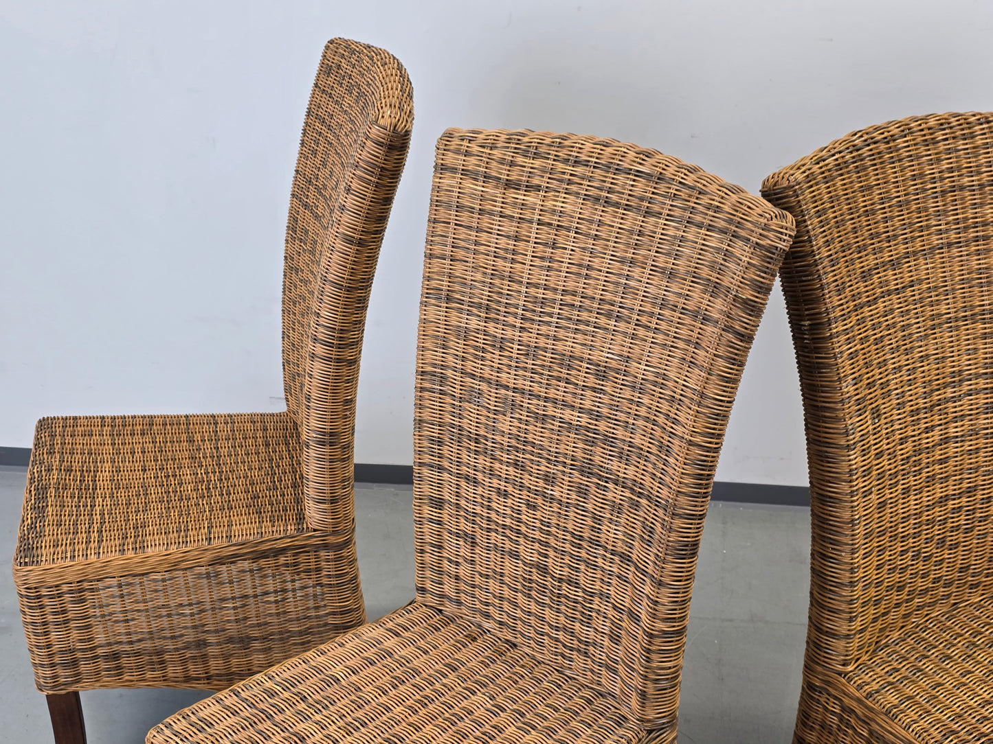 RATTAN STUHL Hochlehner Vintage Esszimmerstuhl Flechtstuhl Highback ARM